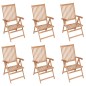 Verstellbare Gartenstühle 6 Stk. Massivholz Teak Verstellbare Gartenstühle 6 Stk. Massivholz Teak