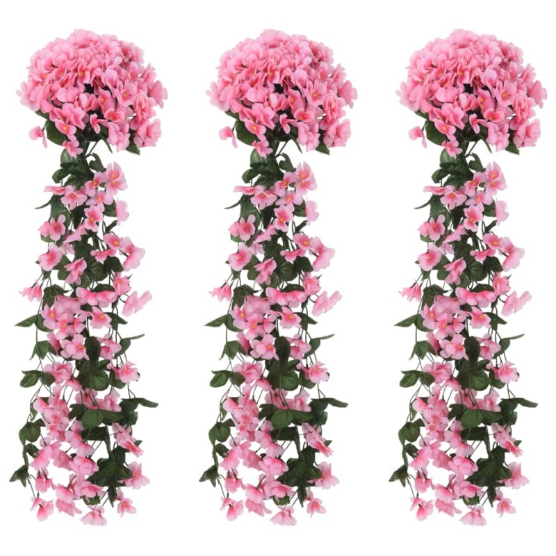 vidaXL Künstliche Blumengirlanden 3 Stk. Rosa 85 cm vidaXL Künstliche Blumengirlanden 3 Stk. Rosa 85 cm