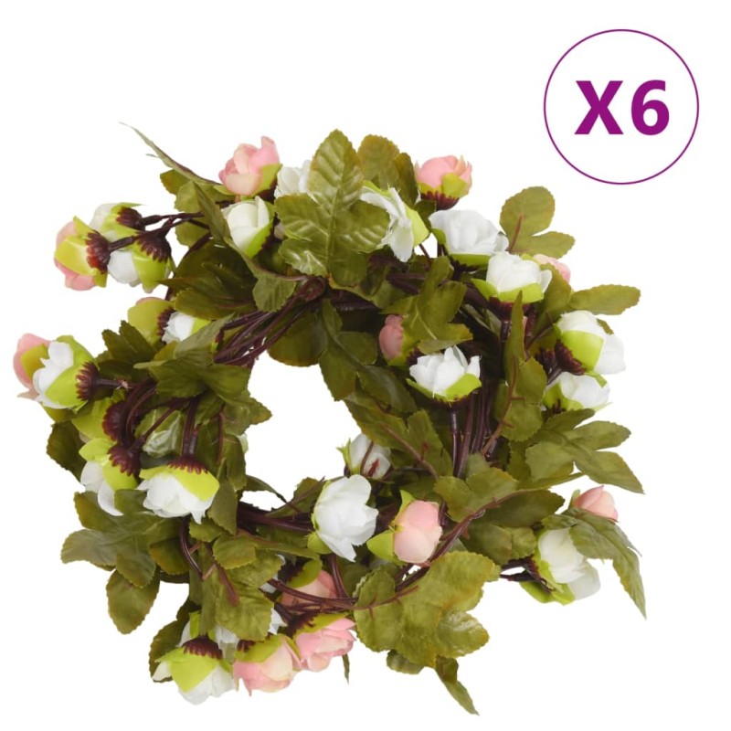 vidaXL Künstliche Blumengirlanden 6 Stk. Champagner 215 cm vidaXL Künstliche Blumengirlanden 6 Stk. Champagner 215 cm