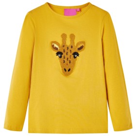 Kinder-Langarmshirt Dunkles Ocker 104