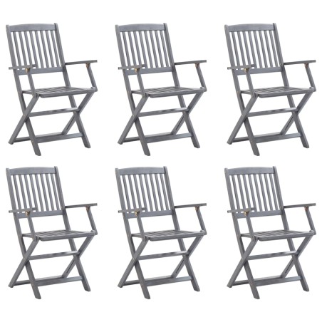 Klappbare Gartenstühle 6 Stk. Massivholz Akazie