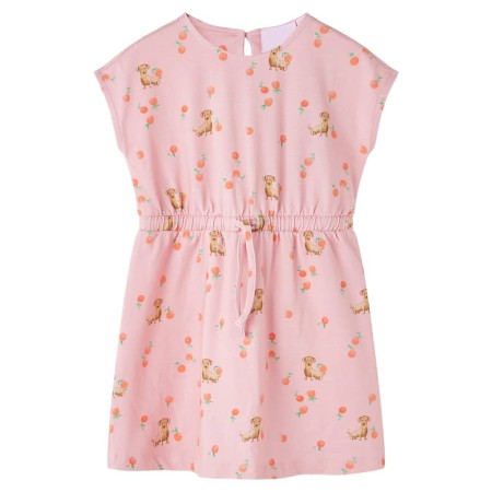 Kinderkleid mit Taillenband Hellorange 140