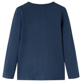 Kinder-Langarmshirt Marineblau Melange 128