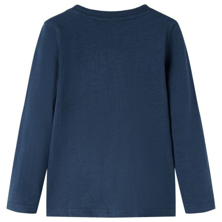 Kinder-Langarmshirt Marineblau Melange 128