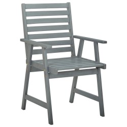 Garten-Essstühle 6 Stk. Grau Massivholz Akazie