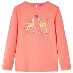 Kinder-Langarmshirt Korallenrosa 104