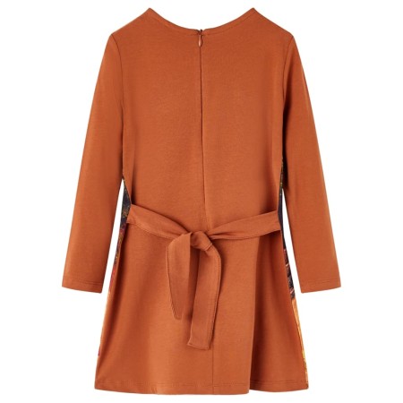 Kinderkleid mit Langen Ärmeln Cognac 116