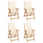 Gartenstühle 4 Stk. mit Creme Kissen Massivholz Teak Gartenstühle 4 Stk. mit Creme Kissen Massivholz Teak