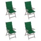 Verstellbare Gartenstühle 4 Stk. mit Auflagen Massivholz Akazie Verstellbare Gartenstühle 4 Stk. mit Auflagen Massivholz Akazie