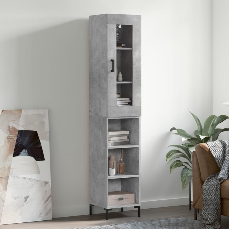 Highboard Betongrau 34,5x34x180 cm Holzwerkstoff Highboard Betongrau 34,5x34x180 cm Holzwerkstoff