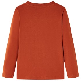 Kinder-Langarmshirt Rostbraun 92