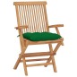 vidaXL Gartenstühle mit Grünen Kissen 4 Stk. Massivholz Teak vidaXL Gartenstühle mit Grünen Kissen 4 Stk. Massivholz Teak