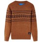 Kinderpullover Gestrickt Cognac 128 Kinderpullover Gestrickt Cognac 128