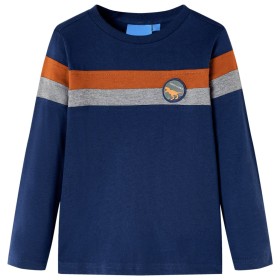 Kinder-Langarmshirt Marineblau 128