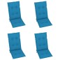 Gartenstühle 4 Stk. mit Blauen Kissen Massivholz Teak Gartenstühle 4 Stk. mit Blauen Kissen Massivholz Teak