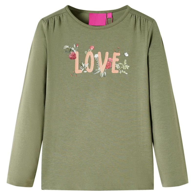 Kinder-Langarmshirt Khaki 128 Kinder-Langarmshirt Khaki 128