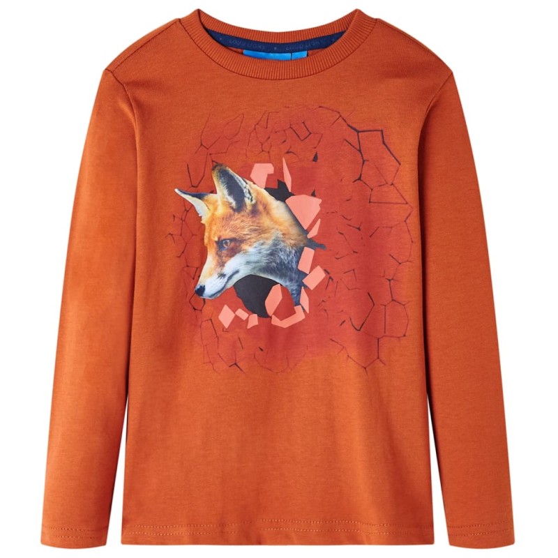 Kinder-Langarmshirt Rostbraun 104 Kinder-Langarmshirt Rostbraun 104