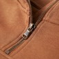 Kinder-Kapuzenpullover mit Halbem Reißverschluss Anthrazit Cognac 128 Kinder-Kapuzenpullover mit Halbem Reißverschluss Anthrazit Cognac 128