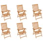 Gartenstühle 6 Stk. mit Grauen Kissen Massivholz Teak Gartenstühle 6 Stk. mit Grauen Kissen Massivholz Teak