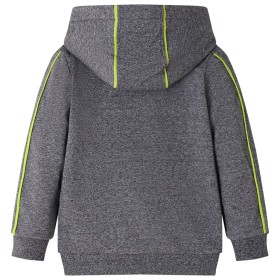Kinder-Kapuzenpullover mit Reißverschluss Grau Melange 116