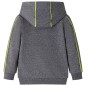 Kinder-Kapuzenpullover mit Reißverschluss Grau Melange 116 Kinder-Kapuzenpullover mit Reißverschluss Grau Melange 116