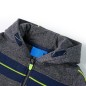 Kinder-Kapuzenpullover mit Reißverschluss Grau Melange 116 Kinder-Kapuzenpullover mit Reißverschluss Grau Melange 116