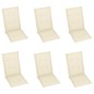 Gartenstühle 6 Stk. mit Creme Kissen Massivholz Teak Gartenstühle 6 Stk. mit Creme Kissen Massivholz Teak