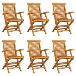 Klappbare Gartenstühle 6 Stk. Massivholz Teak