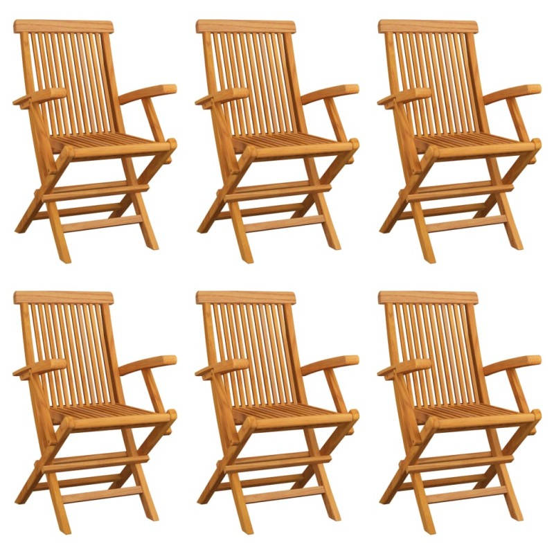 Klappbare Gartenstühle 6 Stk. Massivholz Teak Klappbare Gartenstühle 6 Stk. Massivholz Teak