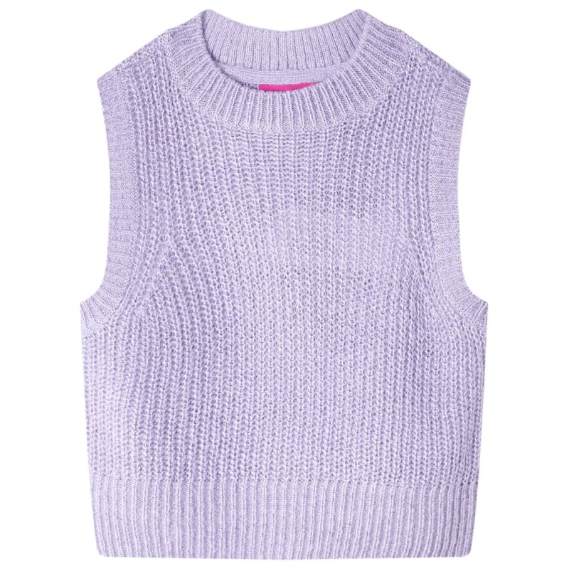 Kinder-Pulloverweste Gestrickt Helllila 140 Kinder-Pulloverweste Gestrickt Helllila 140