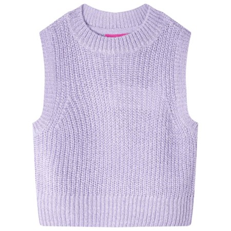 Kinder-Pulloverweste Gestrickt Helllila 140