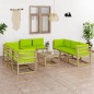9-tlg. Garten-Lounge-Set mit Kissen Imprägniertes Kiefernholz 9-tlg. Garten-Lounge-Set mit Kissen Imprägniertes Kiefernholz