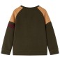 Kinder-Sweatshirt Dunkles Khaki und Kamelbraun 104 Kinder-Sweatshirt Dunkles Khaki und Kamelbraun 104