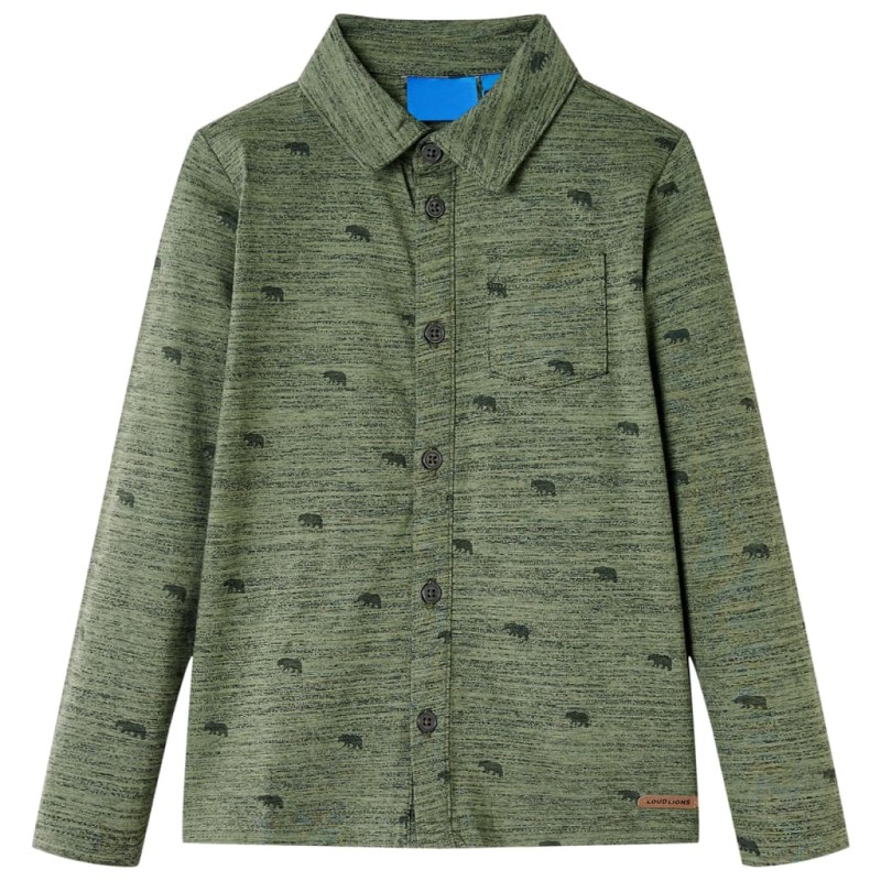 Kinderhemd Khaki Melange 116 Kinderhemd Khaki Melange 116