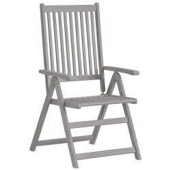 Verstellbare Gartenstühle 6 Stk. Grau Massivholz Akazie