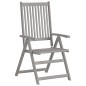 Verstellbare Gartenstühle 6 Stk. Grau Massivholz Akazie Verstellbare Gartenstühle 6 Stk. Grau Massivholz Akazie