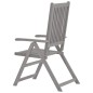 Verstellbare Gartenstühle 6 Stk. Grau Massivholz Akazie Verstellbare Gartenstühle 6 Stk. Grau Massivholz Akazie