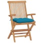 Gartenstühle mit Hellblauen Kissen 4 Stk. Massivholz Teak Gartenstühle mit Hellblauen Kissen 4 Stk. Massivholz Teak