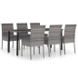 vidaXL 7-tlg. Garten-Essgruppe Poly Rattan Grau vidaXL 7-tlg. Garten-Essgruppe Poly Rattan Grau