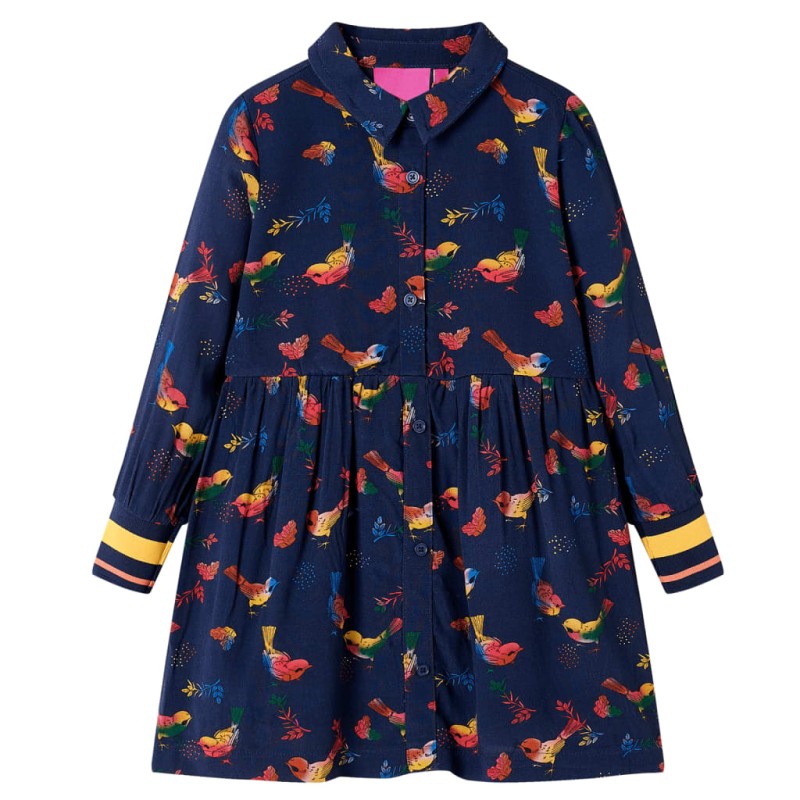 Kinderkleid mit Langen Ärmeln Marineblau 92 Kinderkleid mit Langen Ärmeln Marineblau 92