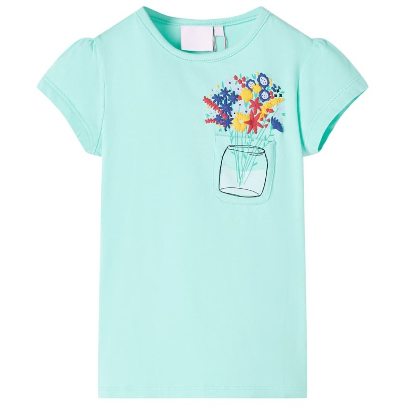 Kinder-T-Shirt Helles Minzgrün 104 Kinder-T-Shirt Helles Minzgrün 104