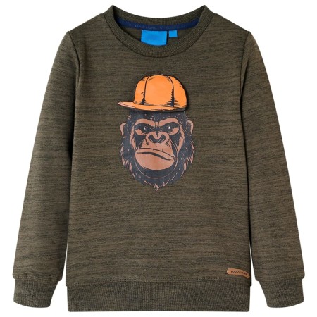 Kinder-Sweatshirt Dunkelkhaki Melange 140