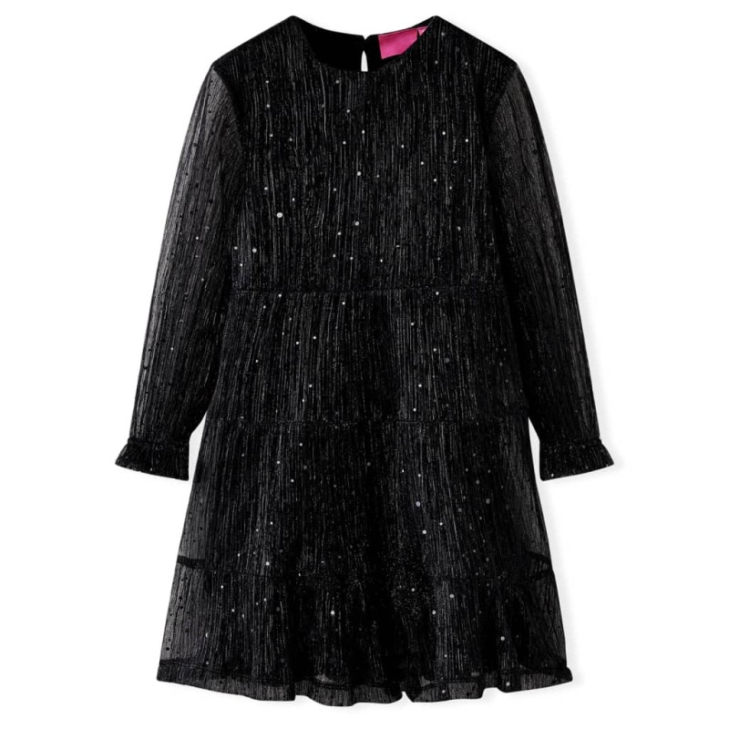 Kinderkleid mit Langen Ärmeln Schwarz 140 Kinderkleid mit Langen Ärmeln Schwarz 140