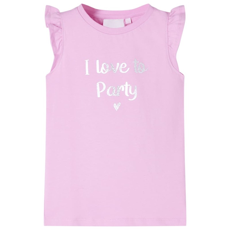 Kinder-T-Shirt mit Rüschenärmeln Lila 116 Kinder-T-Shirt mit Rüschenärmeln Lila 116