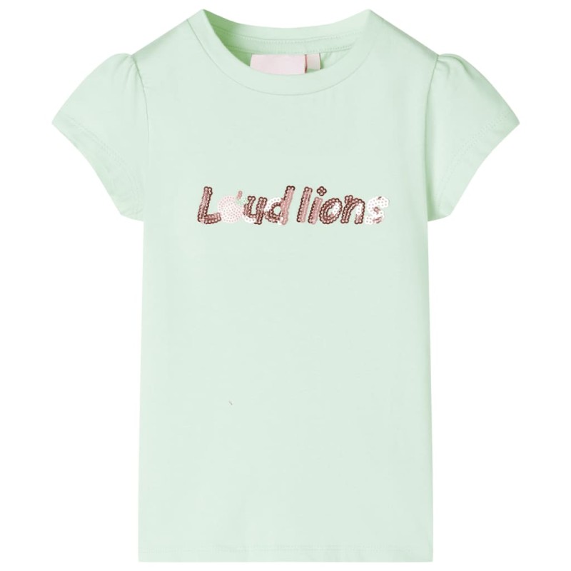 Kinder-T-Shirt mit Flügelärmeln Zartgrün 128 Kinder-T-Shirt mit Flügelärmeln Zartgrün 128