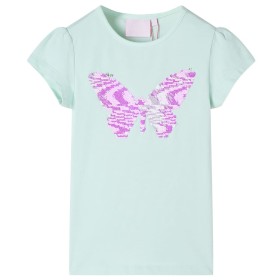 Kinder-T-Shirt mit Flügelärmeln Helles Minzgrün 116