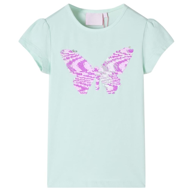 Kinder-T-Shirt mit Flügelärmeln Helles Minzgrün 116 Kinder-T-Shirt mit Flügelärmeln Helles Minzgrün 116