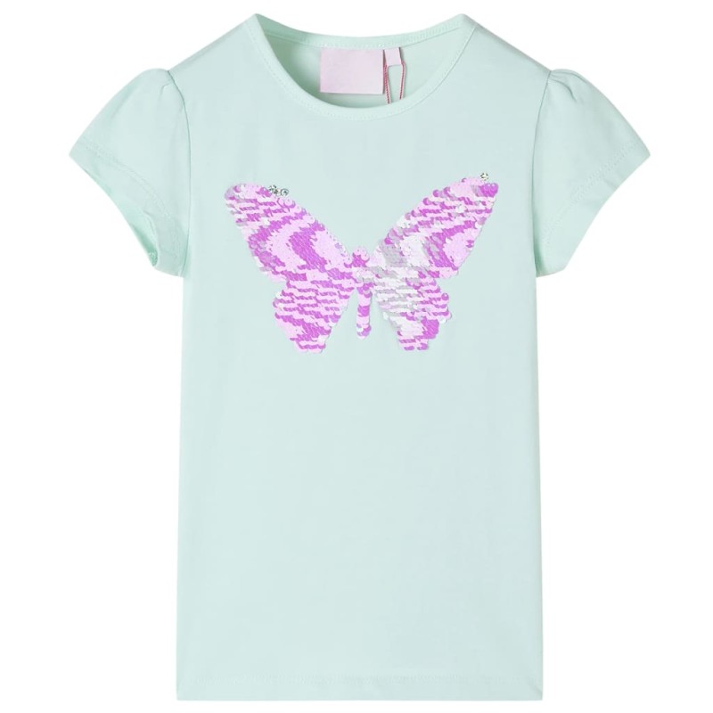 Kinder-T-Shirt mit Flügelärmeln Helles Minzgrün 92 Kinder-T-Shirt mit Flügelärmeln Helles Minzgrün 92