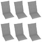 vidaXL Gartenstühle 6 Stk. mit Grauen Kissen Massivholz Teak vidaXL Gartenstühle 6 Stk. mit Grauen Kissen Massivholz Teak
