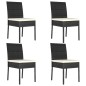 5-tlg. Garten-Essgruppe Poly Rattan Schwarz 5-tlg. Garten-Essgruppe Poly Rattan Schwarz